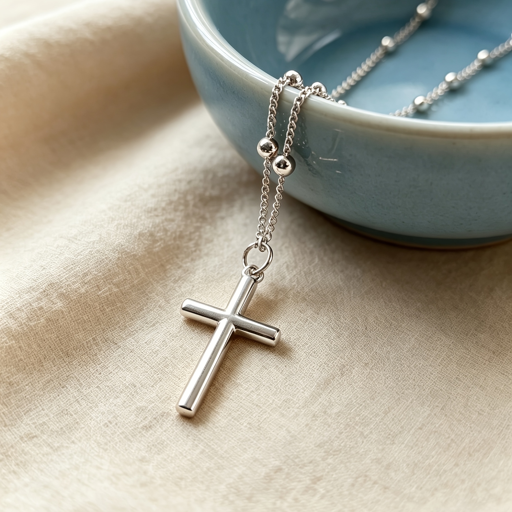 Women's Simple Cross Pendant Necklace, Thoughtful Gift